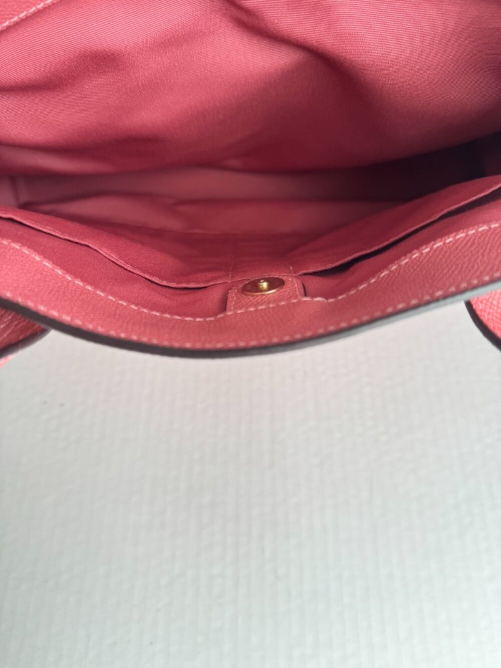 Coach Casey Tote Crossgrain Leather Gold Hardware Mauve Old Rose Pre-owned - Picture 12 of 13